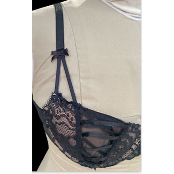 Adore Me Lace Balconette Bra Black 36C Lace Sheer - Picture 8 of 12